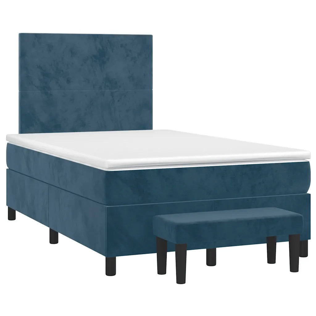 Giroletto a Molle con Materasso Blu Scuro 120x200 cm in Velluto 3137717