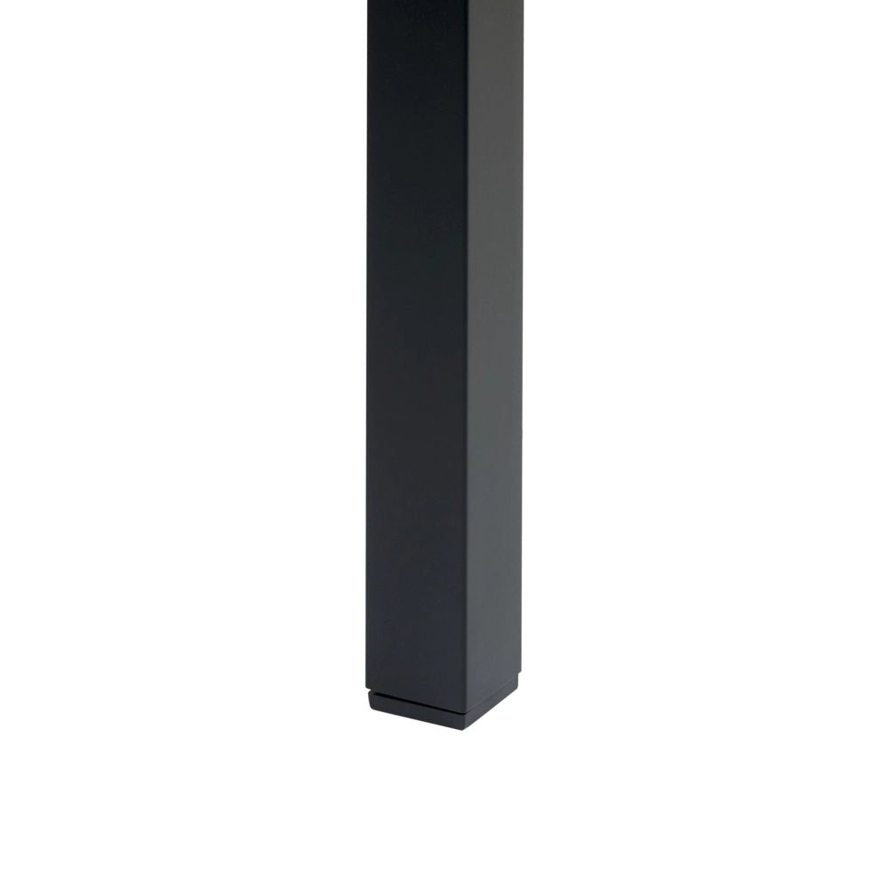 Set da Giardino 6 Sedie Tavolo Rettangolare Legno Chiaro e Nero in Alluminio Anodizzato