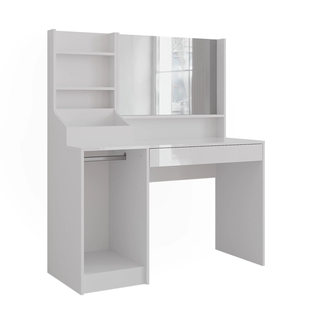 Vicco Tavolo da toeletta Bianco/bianco lucido 119.8 cm 3 parti