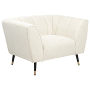 Poltrona Beige Chiaro Rivestimento in tessuto Seduta larga e profonda basso Moderno Accogliente
