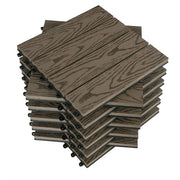 Set di Paving per Giardino con Sistema di Chiusura - 11 pezzi - Resistente alle Intemperie e Solido - Paving per Giardino - 30x30x2 cm - Cotto Scuro