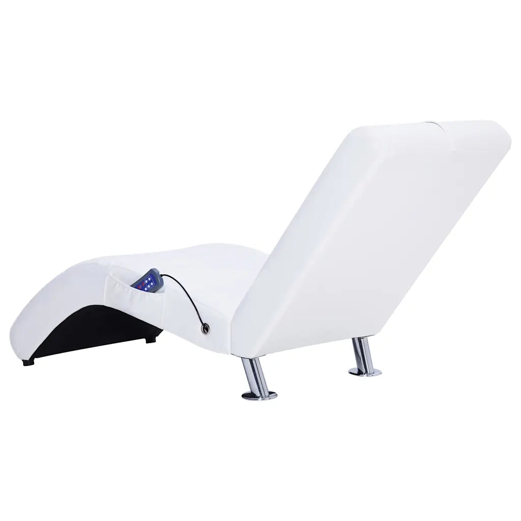 Sdraio Massaggiante con Cuscino Bianco in Similpelle CFW9967047