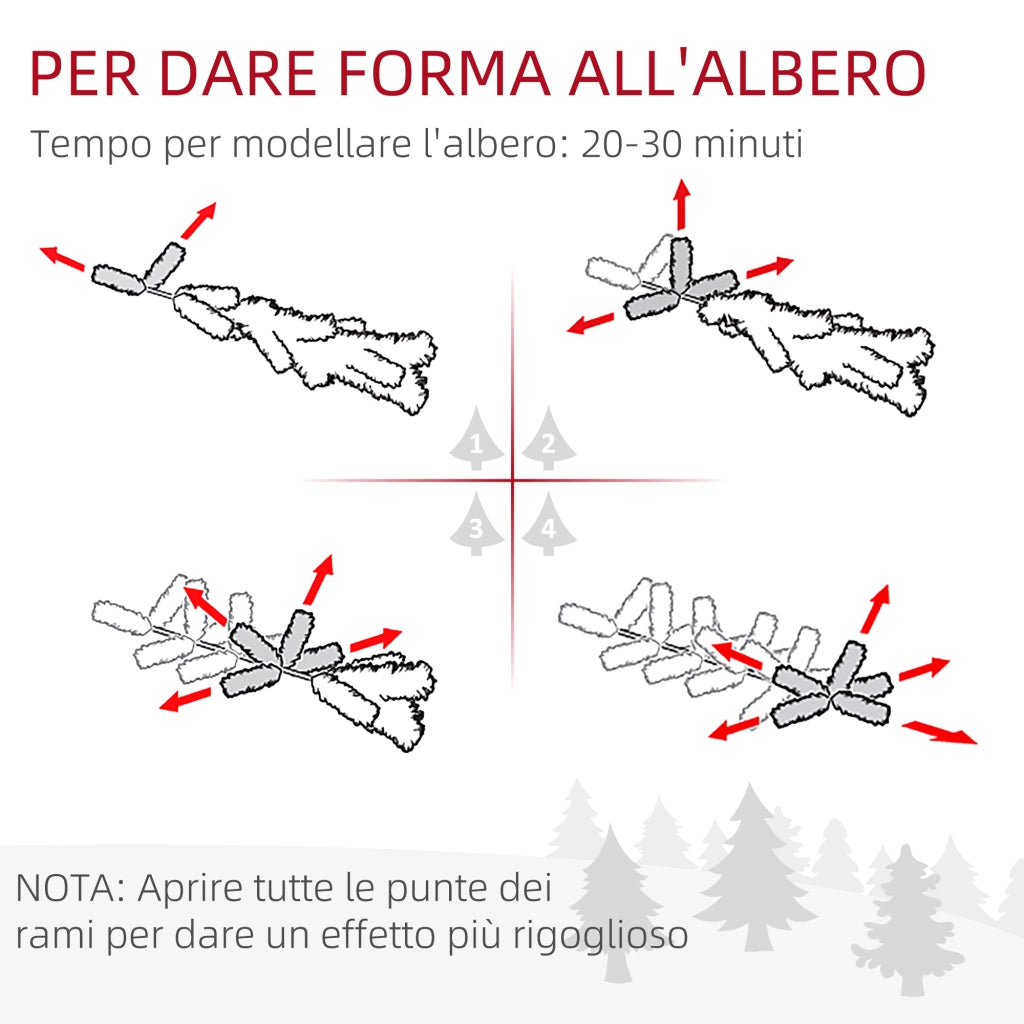 Albero di Natale Artificiale ¨C zephmum ¨C Verde 180cm con Pigne e Base in Metallo