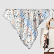 Nuova sciarpa da donna in seta stampata, stile coreano, sciarpa decorativa alla moda e versatile.