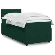 Giroletto a Molle con Materasso Verde Scuro 80x200 cm Velluto