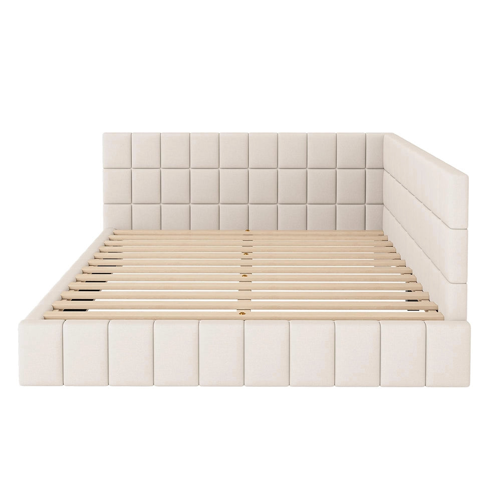 Divano letto - Xylo - 160x200 cm velluto morbido beige
