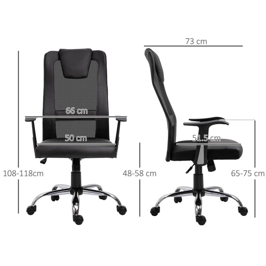 sedia da ufficio ergonomica nera – altezza regolabile, senza materasso