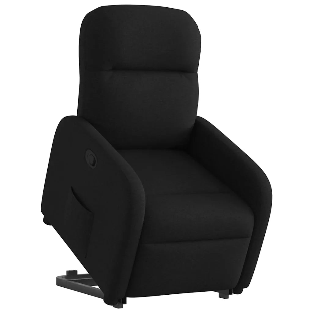 Poltrona Alzapersona Reclinabile Nera in Tessuto 3302974