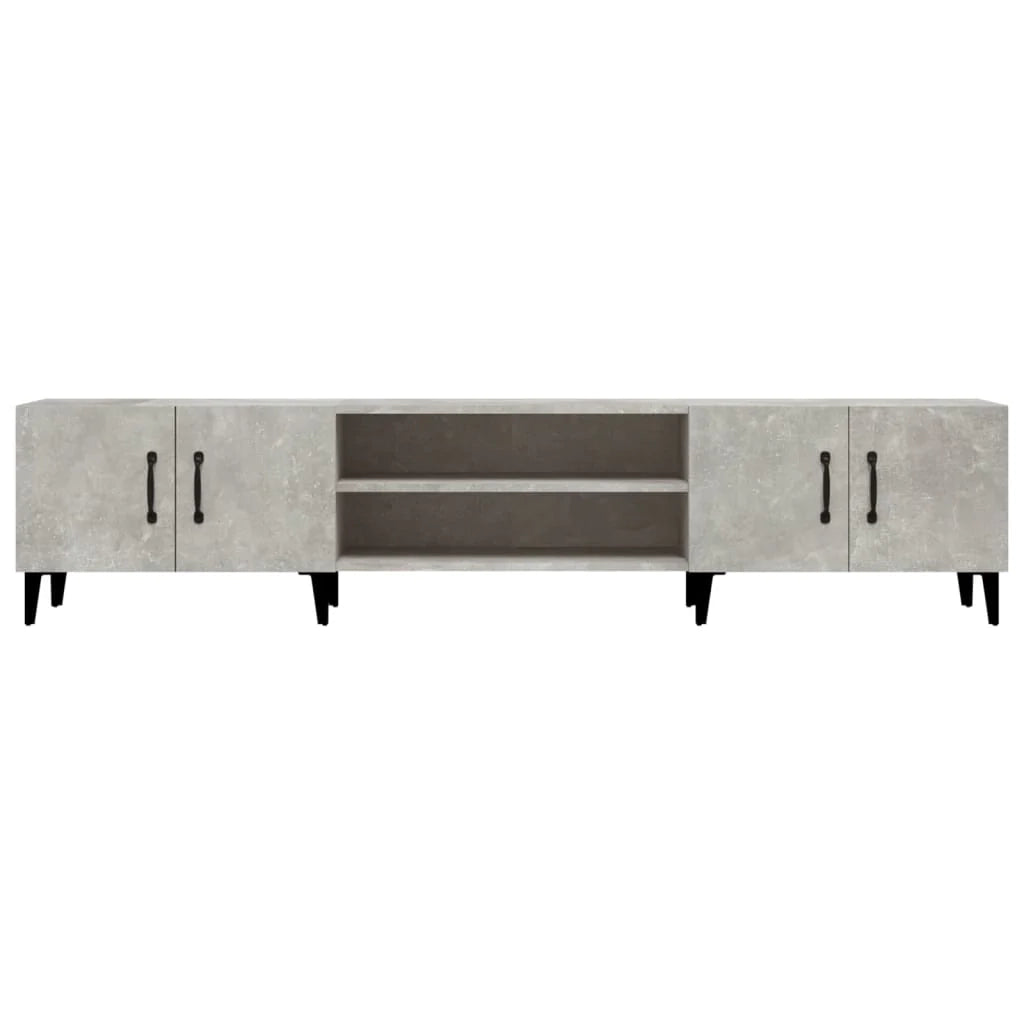 Mobile TV multimediale mensola TV credenza mobile TV sala da pranzo soggiorno camera da letto 180 x 31,5 x 40 cm legno ingegnerizzato grigio 02_0026093