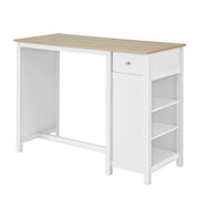 Penisola Cucina Tavolo Alto Bar in Legno Lunghezza: 120 cm profonditĂ : 55 cm Altezza: 90 cm Bianco FWT64-WN