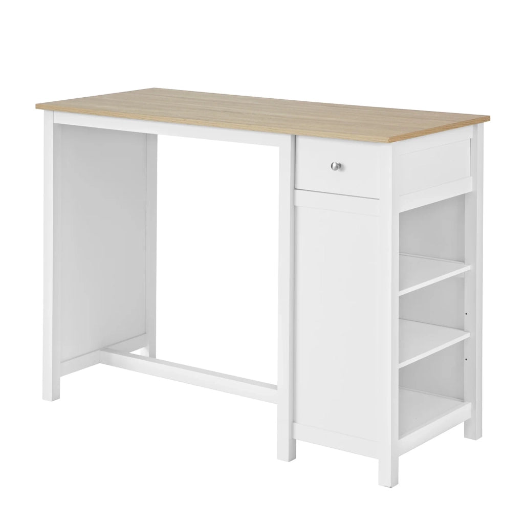 Penisola Cucina Tavolo Alto Bar in Legno Lunghezza: 120 cm profonditĂ : 55 cm Altezza: 90 cm Bianco FWT64-WN