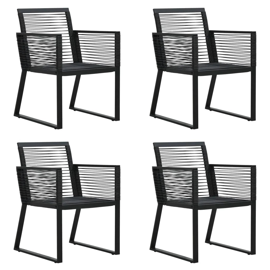 Set da pranzo da esterno da 5 pezzi mobili in rattan nero e PVC 02_0014228