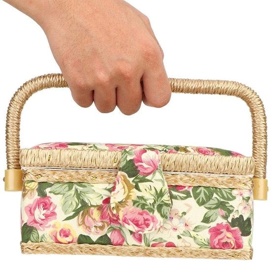 Cassa di magazzino per tessuti con divisori - Portatile e duraturo - Manico comodo - Kit per la sartoria