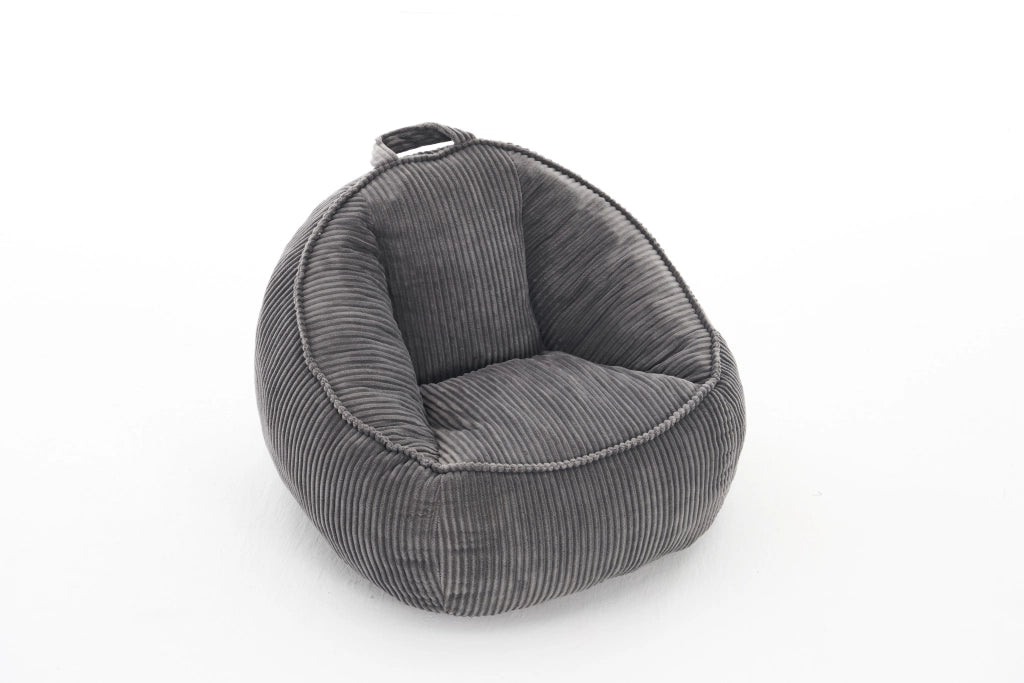 Pouf in velluto a coste con forma ergonomica e facile manutenzione per bambini grigio 40.0 × 31.0 × 20.0 cm
