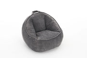 Pouf in velluto a coste con forma ergonomica e facile manutenzione per bambini grigio 40.0 × 31.0 × 20.0 cm
