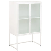 Vetrina in metallo bianco con 2 ante cm 65x38,5x105,5h