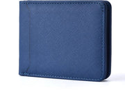 Portafoglio uomo grande capacità multi carta uomo clip per denaro stile corto portafoglio uomo blu 11,5*9*1CM