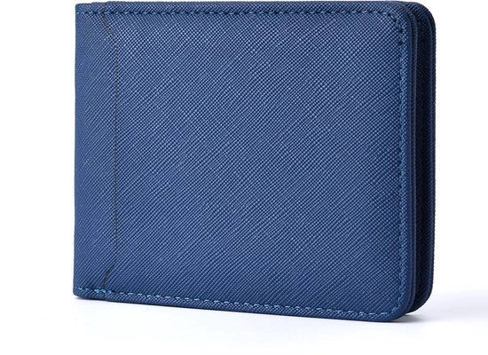 Portafoglio uomo grande capacità multi carta uomo clip per denaro stile corto portafoglio uomo blu 11,5*9*1CM