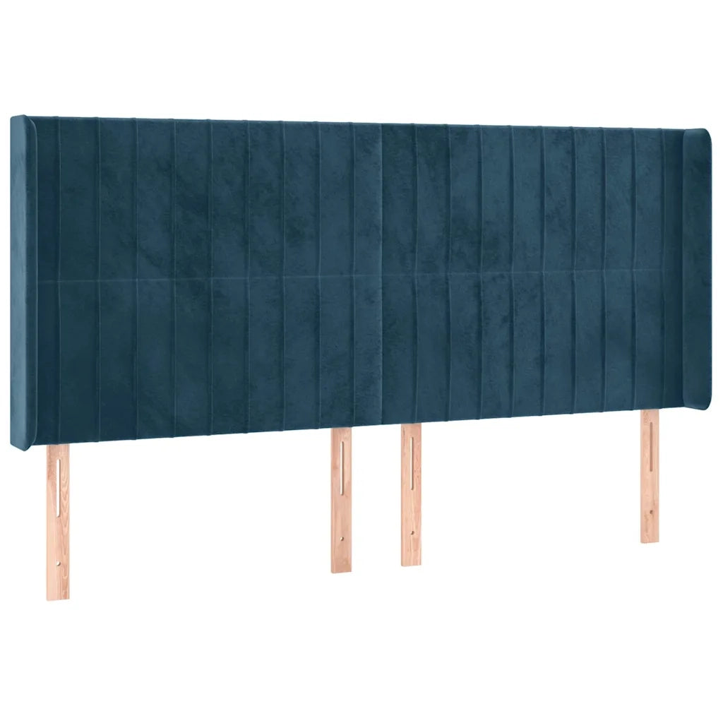 Letto a Molle con Materasso e LED Blu Scuro 180x200 cm 3139701
