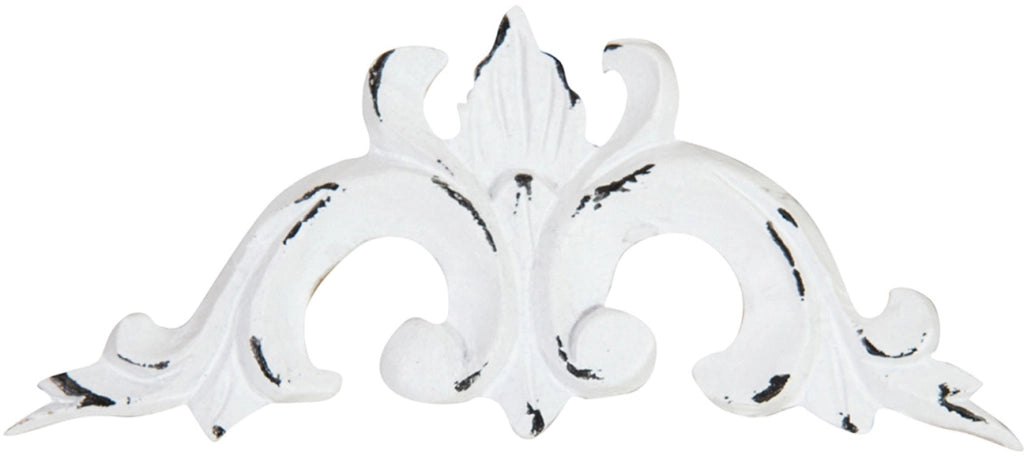 Biscottini Fregio decorativo finitura bianca anticata L12,5xPR1xH5,5 cm