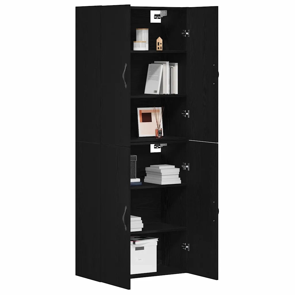 Mobiletto a muro 2 pcs Rovere Nero 69,5 x 34 x 90 cm 3333101