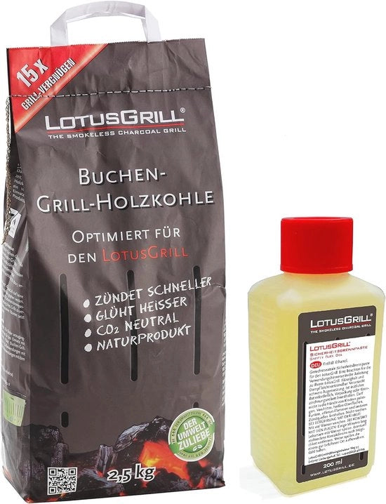 Carbone di Legno 2,5 kg e Pasta Combustibile 200 ml per BBQ a Fumo