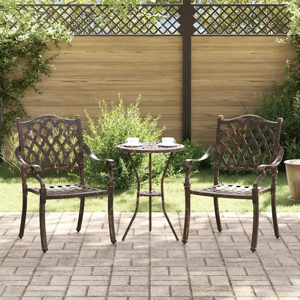 Sedia da Giardino 2 pz | Sedie da Esterno Bronzo 56 x 55 x 92.5cm Alluminio
