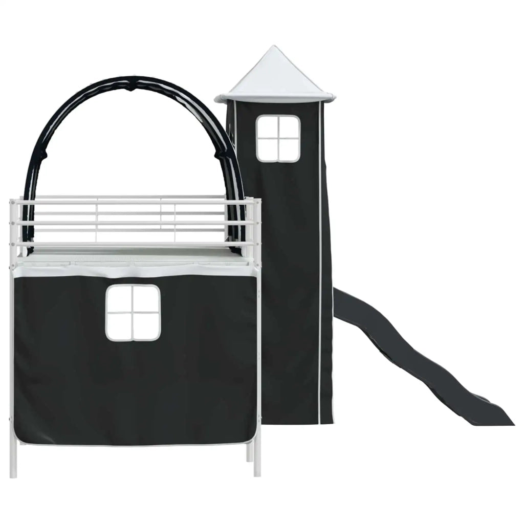 Struttura del letto loft per bambini-Giroletto per bambini Bianco e Nero 80 x 200 cm 191679
