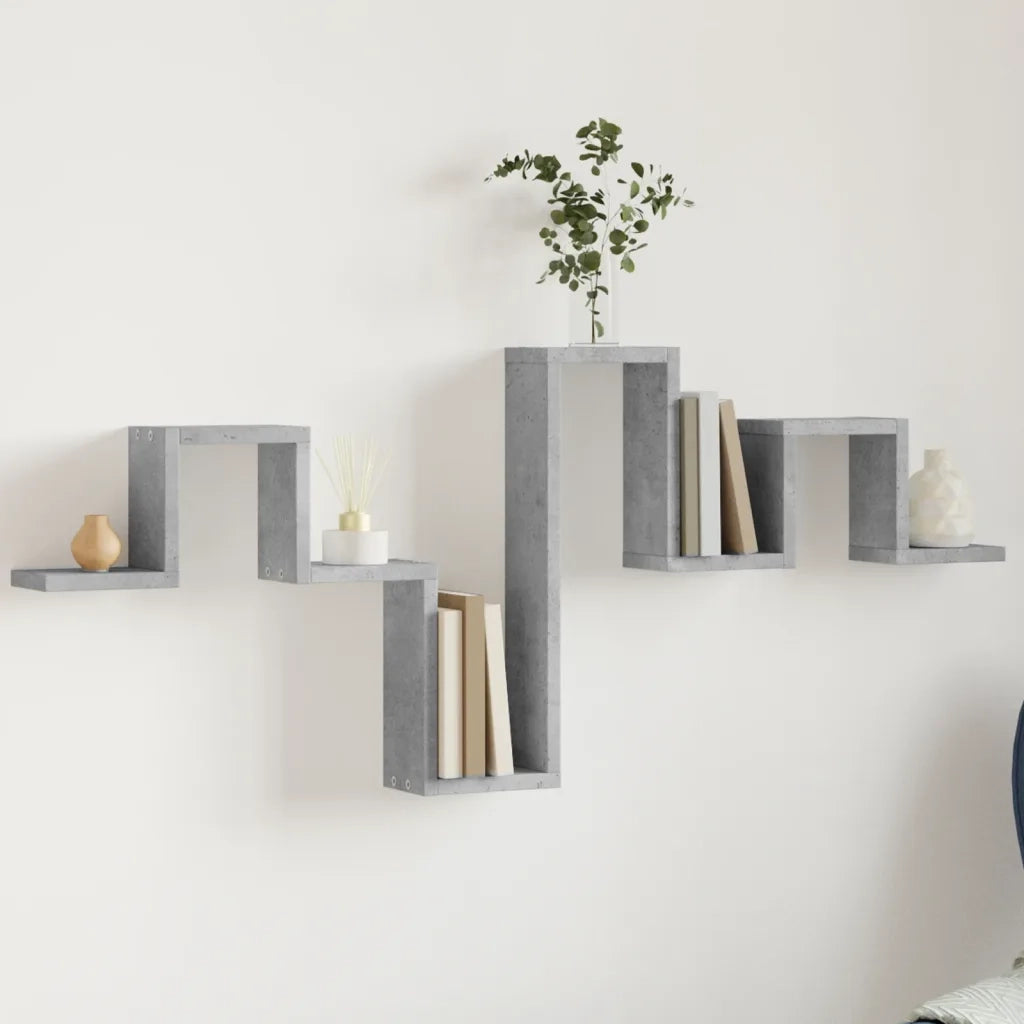 Scaffale a Muro | Mensola a parete Grigio Cemento 104,5x10x43 cm Legno Multistrato