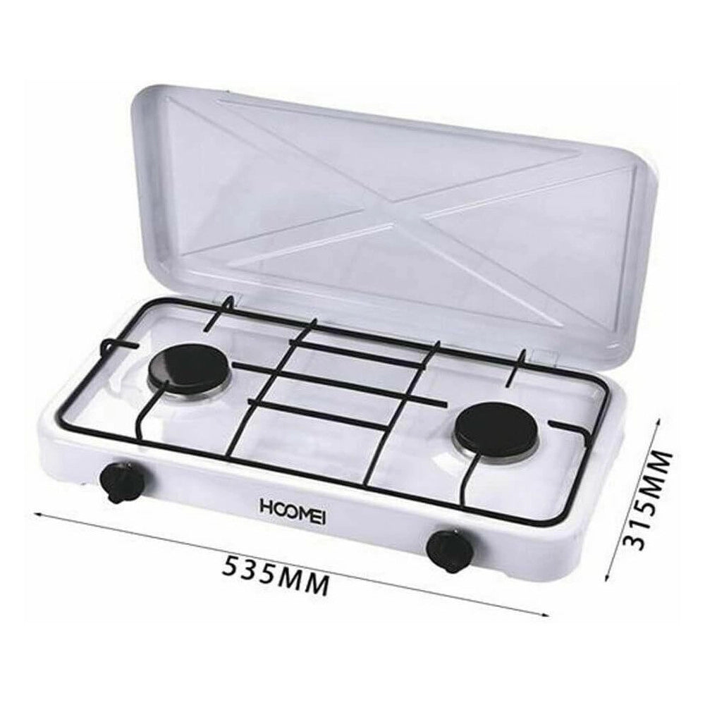 Trade Shop - Cucina A Gas Fornello Piano Cottura Doppio 2 Fuochi Per Uso Interno Ed Esterno -
