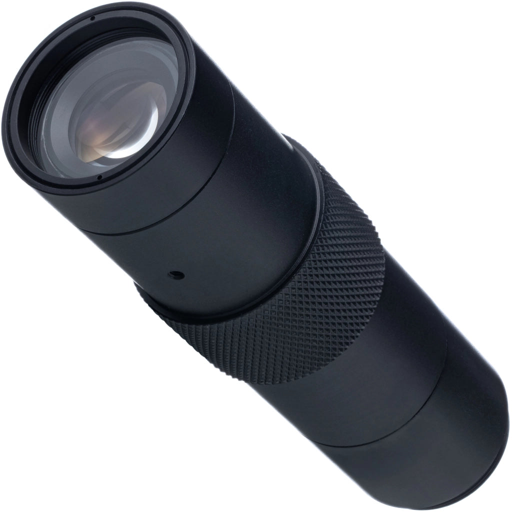 Obiettivo Microscopico C-Mount OptiZoom 1X-150X – Zoom 1:15, Distanza 50-1000mm, Adattatore 30-50mm, Peso 195g