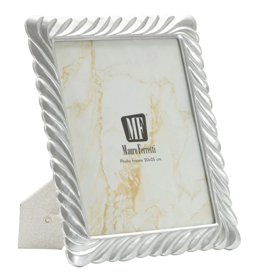 Cornice Carvy 26,3x1,6x31,2 cm in Resina e Vetro Argento