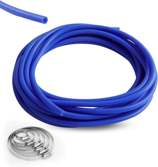 Slanga di aspirazione auto da 6 metri, tubo di silicone con viti - Blu