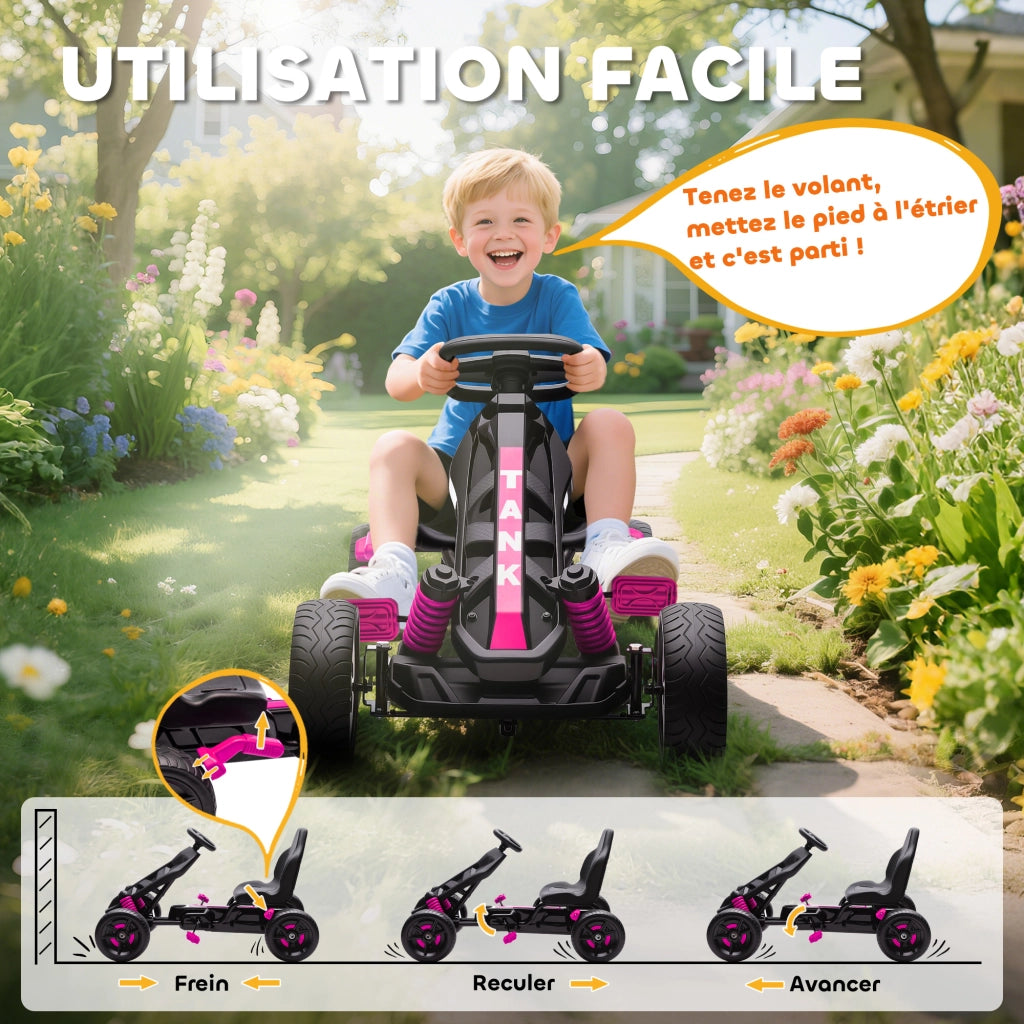 Go Kart Bambini con Ruote EVA ¨C Minimal ¨C Rosa 3-6 Anni