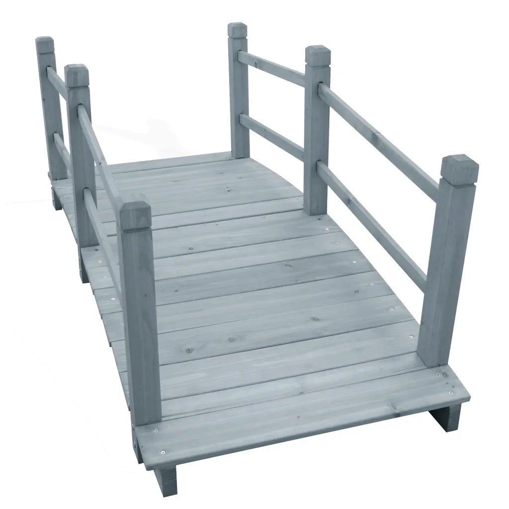 Ponte da Giardino Grigio 140x60x56cm in Legno Massello di Abete CFW8798176