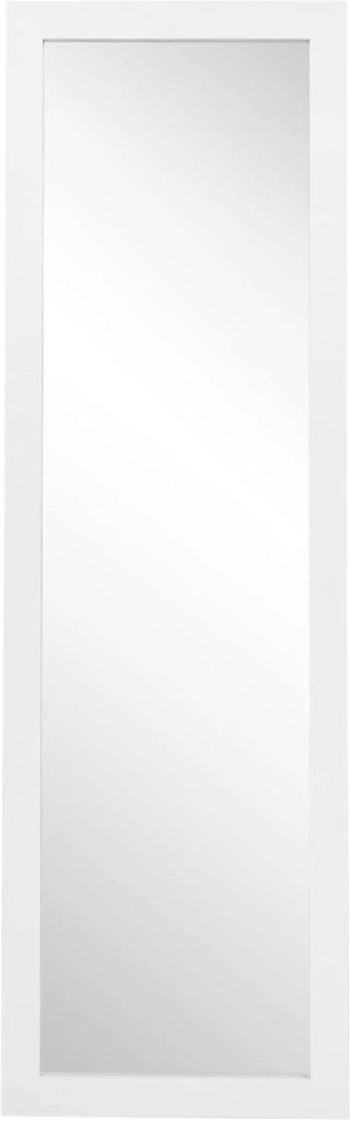 Grande Specchio Sospeso, Specchia a Figura Intera, Specchia per Cornice di Porta, da Parete, con 2 Ganci, 120 x 37 x 1,6 cm (Bianco)