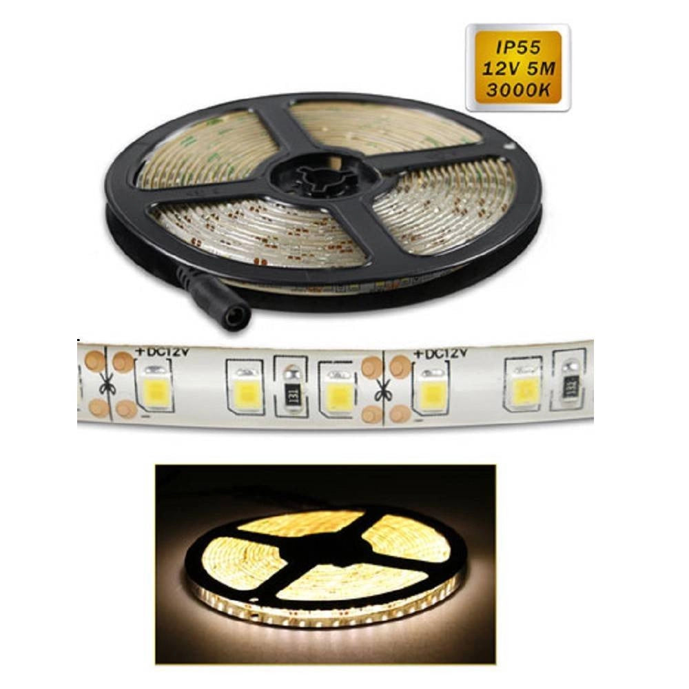 Trade Shop - Striscia Led 2835 5mt Bobina Luce 4000k 3000k 6500k Waterprof Ip55 2835-12v -