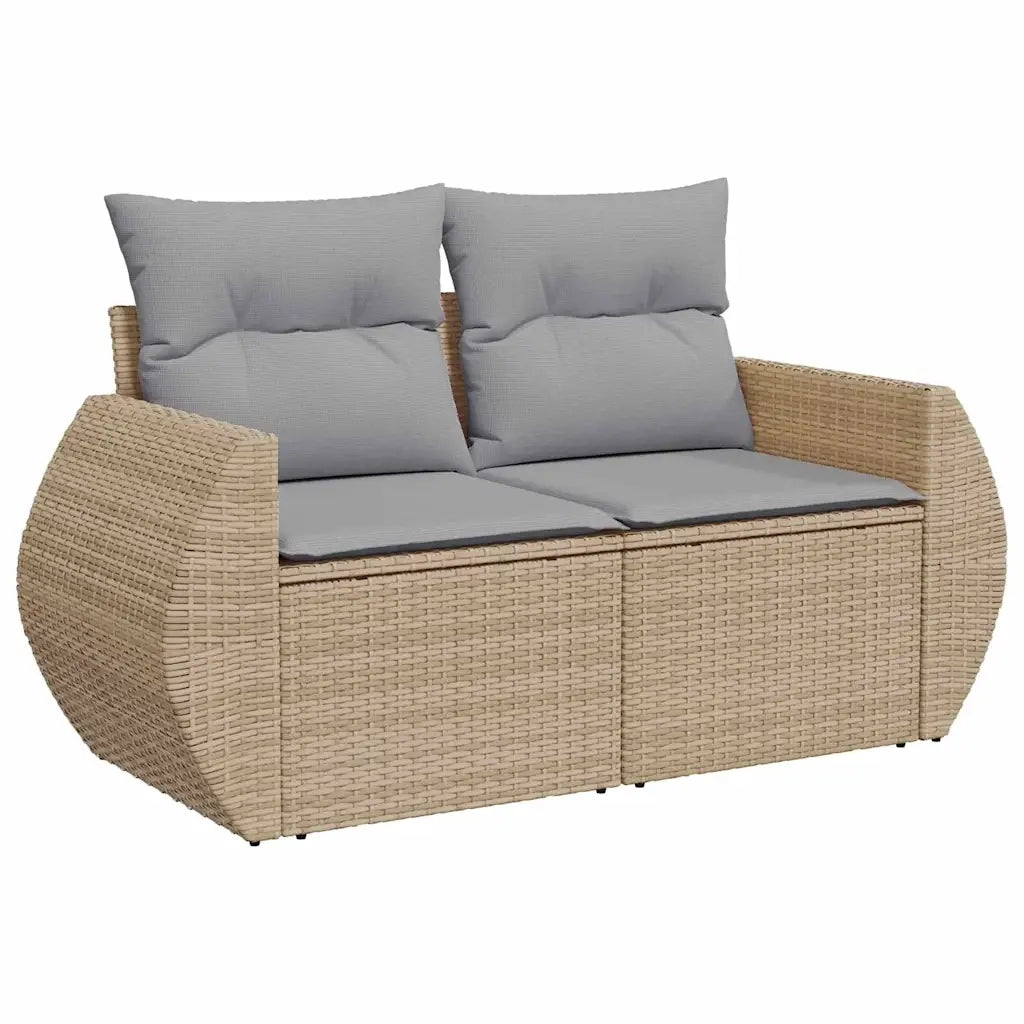 Set Divano da Giardino 12 pcs Beige polyrattan