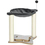 Tiragraffi per Gatti con Amaca ¨C zephmum ¨C Legno, Sisal, Grigio, 53.5x53.5x66 cm