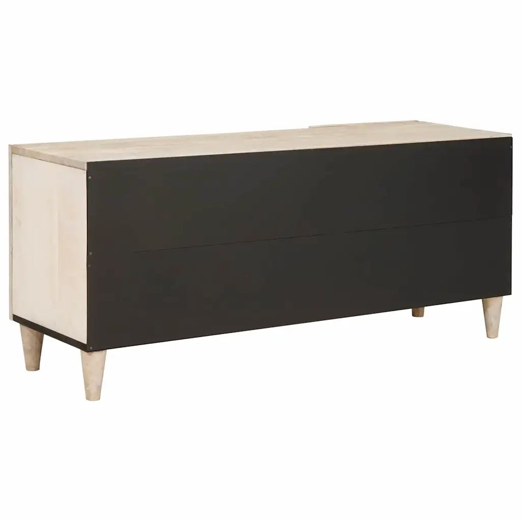 vidaXL Mobile TV Bianco 105 x 33 x 46 cm legno massello di mango