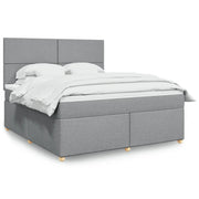 vidaXL Giroletto a Molle con Materasso Grigio Chiaro180x200 cm Tessuto