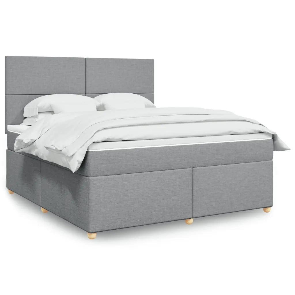 vidaXL Giroletto a Molle con Materasso Grigio Chiaro180x200 cm Tessuto