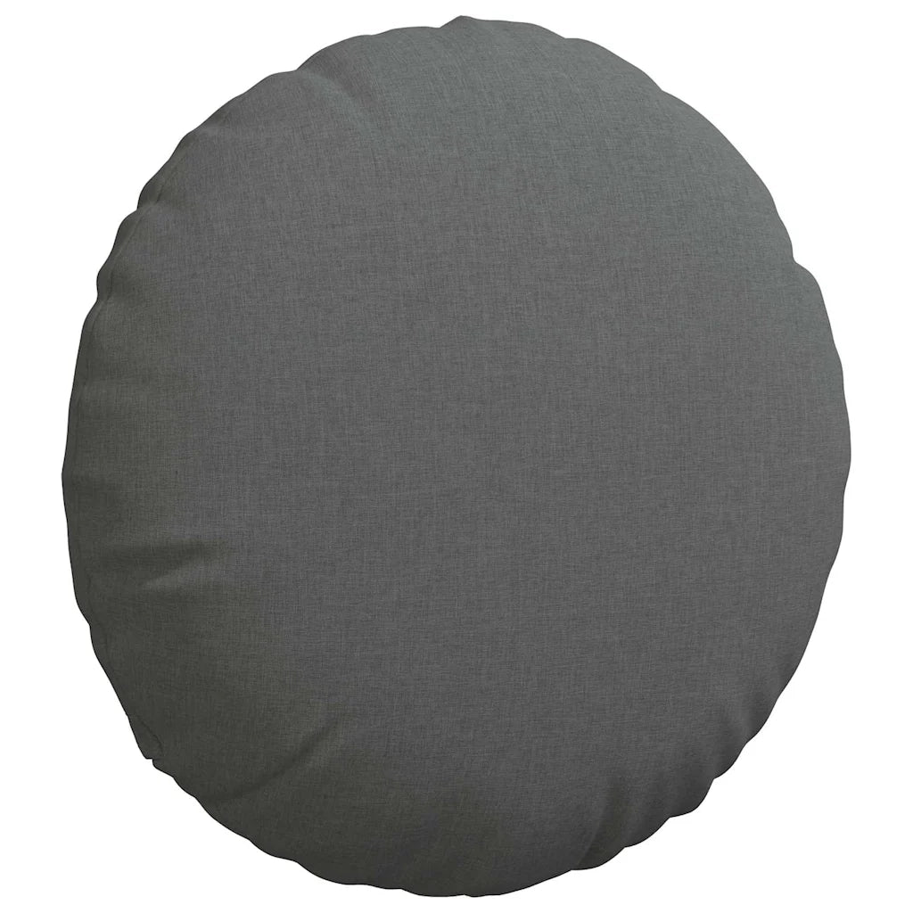 Cuscini per Seduta 2 pcs Grigio scuro Ø60 x 21 cm Tessuto