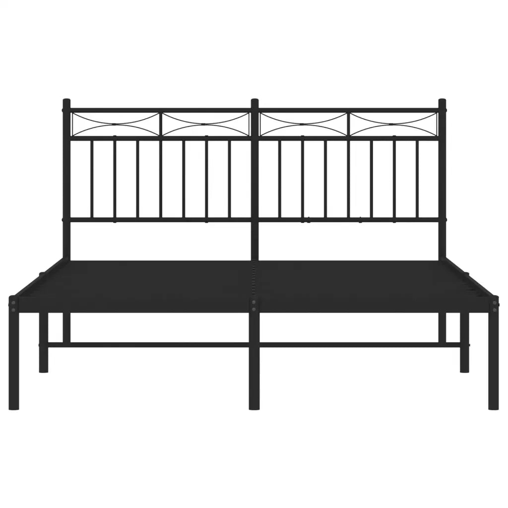 Giroletto con Testiera in Metallo Nero 140x190 cm 373691