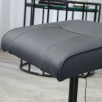 Poltrona massaggiante con poggiapiedi, Sedia ergonomica con 10 punti vibromassaggio, Ecopelle, 76 x 81 x 105 cm, Grigio scuro