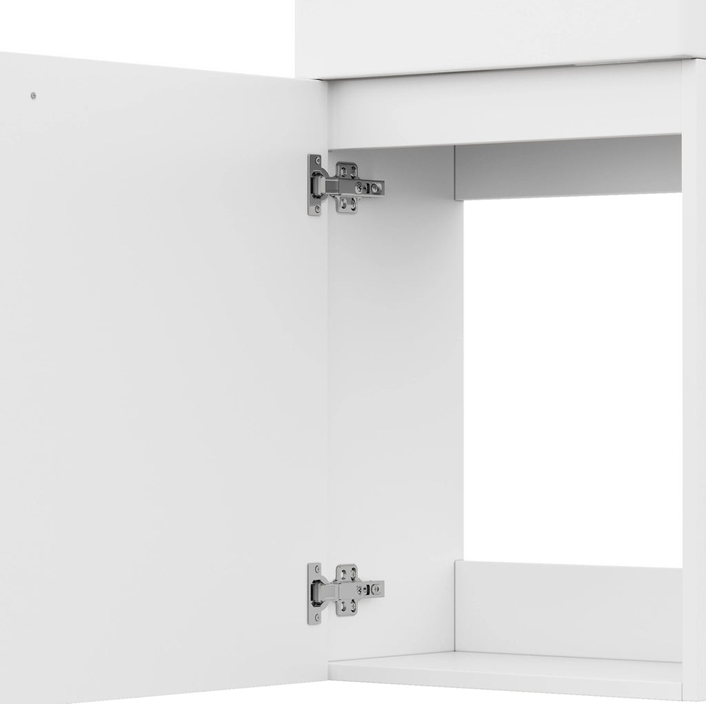 Mobile lavabo sospeso bianco in MDF e ceramica 41x23x62,5 cm