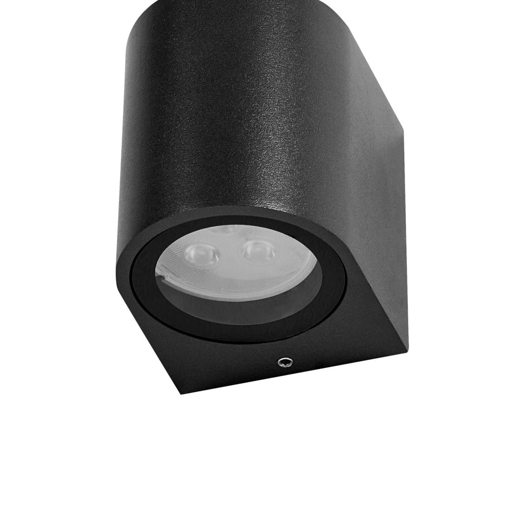 Set di 4 lampade da esterno per pareti esterne, 8 cm, in metallo e alluminio, moderne, nere