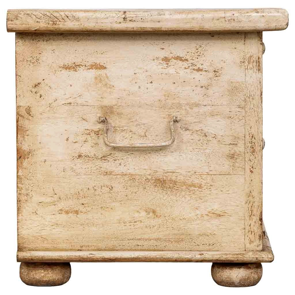 Baúl de madera artesanal beige 150x45x46h cm