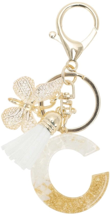 Sostituto di Chiave con Farfalla - Sostituto di Chiave per Donna - Vernice/Legante - Lunghezza Totale 9,3 cm - Dimensione Lettera 3,8 x 3,8 cm - Duraturo e Colori Accurati - Anello di Chiave
