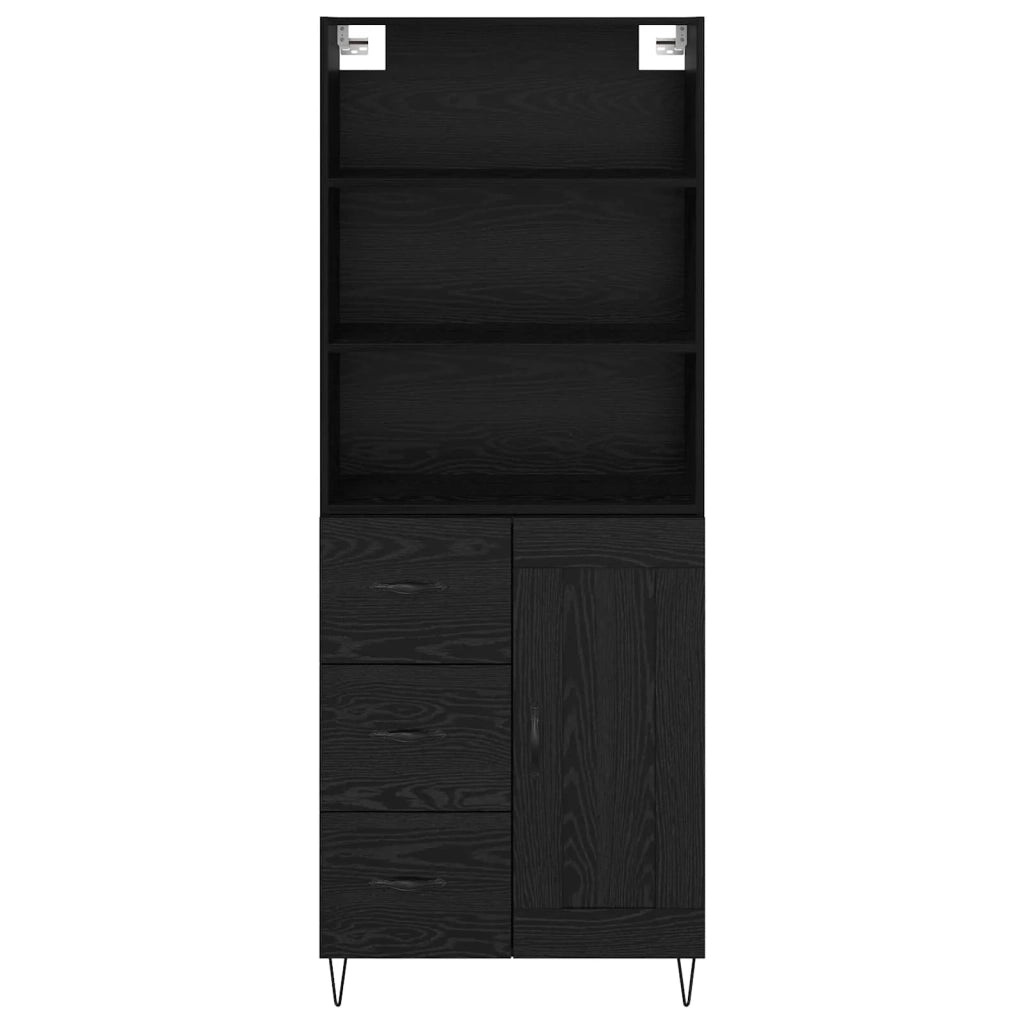 Credenza con cassetto 2 pcs Rovere Nero Legno multistrato 3416107